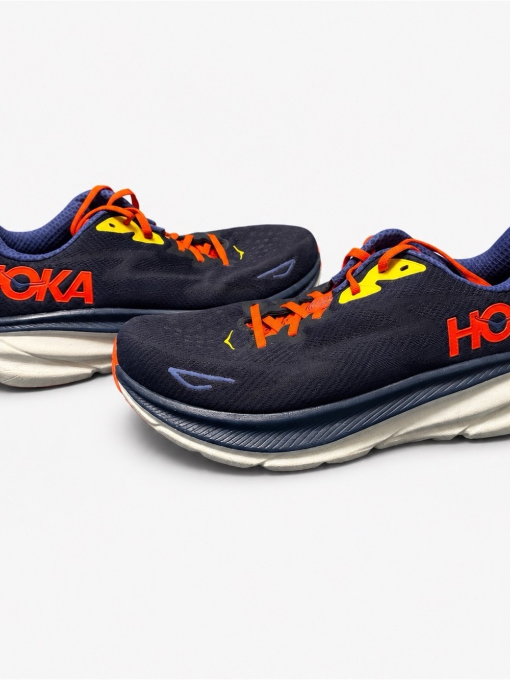 Hoka Men's Navy with Red & Yellow Running Sneakers
